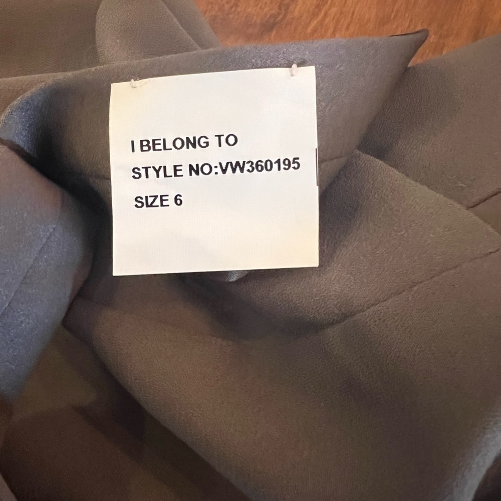 White by Vera Wang Charcoal Crepe Bridesmaid Dress Size 6 - Picture 7 of 10